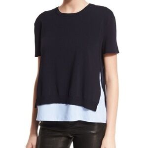 Alice + Olivia Iva Top 2 in 1 Sweater and Tank Layered navy blue 
Size M